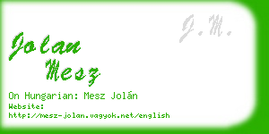 jolan mesz business card